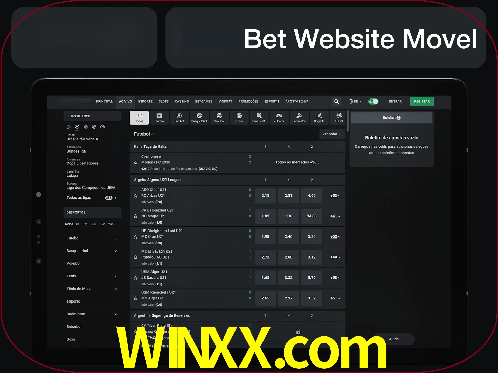 Use nosso website em qualquer dispositivo.